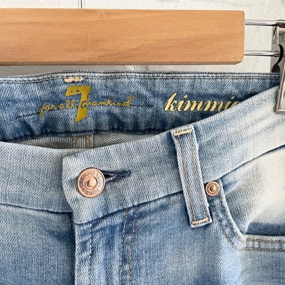 7 for all mankind Kimmie Crop Ankle Denim jeans Light wash Mid rise Sz 30 - Picture 7 of 16